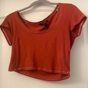 Forever 21 - Orange Scoop Neck Crop Top